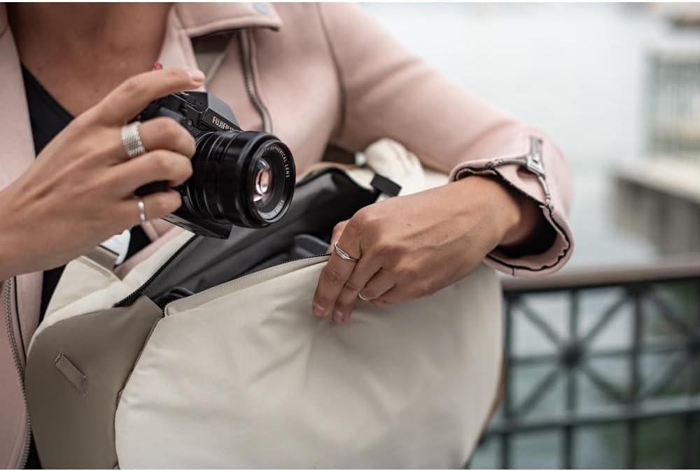 imagePeak Design Everyday Backpack Zip 20L Kelp 270Degree Zip Dual Side Pockets FlexFold Dividers Fits 15 Laptop For Camera Carry Daily Commutes or Travel Versatile Backpack for Men and WomenBone