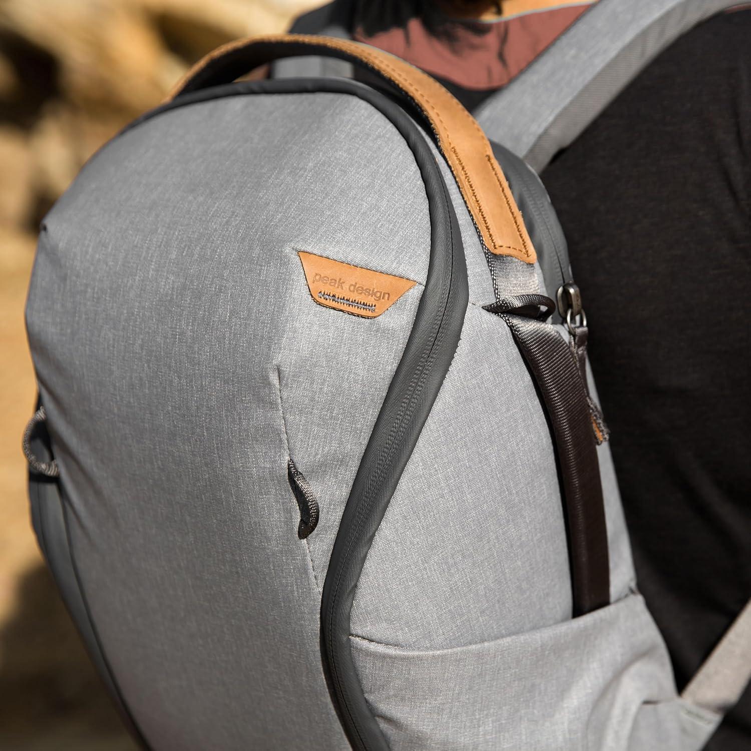 imagePeak Design Everyday Backpack Zip 20L Kelp 270Degree Zip Dual Side Pockets FlexFold Dividers Fits 15 Laptop For Camera Carry Daily Commutes or Travel Versatile Backpack for Men and WomenAsh