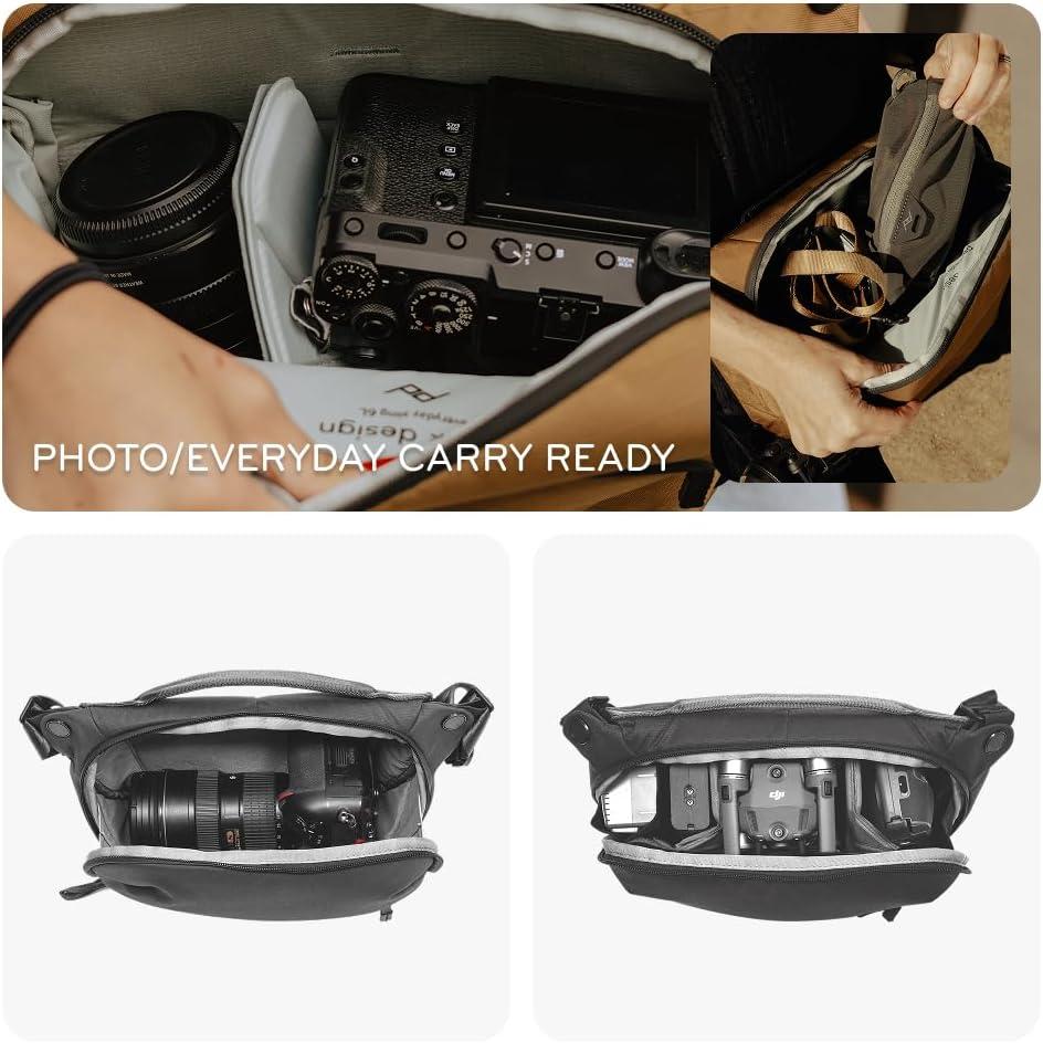 imagePeak Design Everyday Sling 6L Kelp Padded Adjustable Shoulder Strap for Crossbody or Waist Carry FlexFold Dividers Ideal for Carrying Cameras or Everyday Essentials Sling Bag for Men and Women