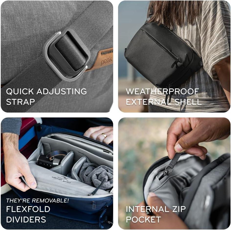 imagePeak Design Everyday Sling 6L Kelp Padded Adjustable Shoulder Strap for Crossbody or Waist Carry FlexFold Dividers Ideal for Carrying Cameras or Everyday Essentials Sling Bag for Men and Women
