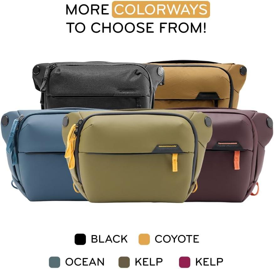 imagePeak Design Everyday Sling 6L Kelp Padded Adjustable Shoulder Strap for Crossbody or Waist Carry FlexFold Dividers Ideal for Carrying Cameras or Everyday Essentials Sling Bag for Men and Women