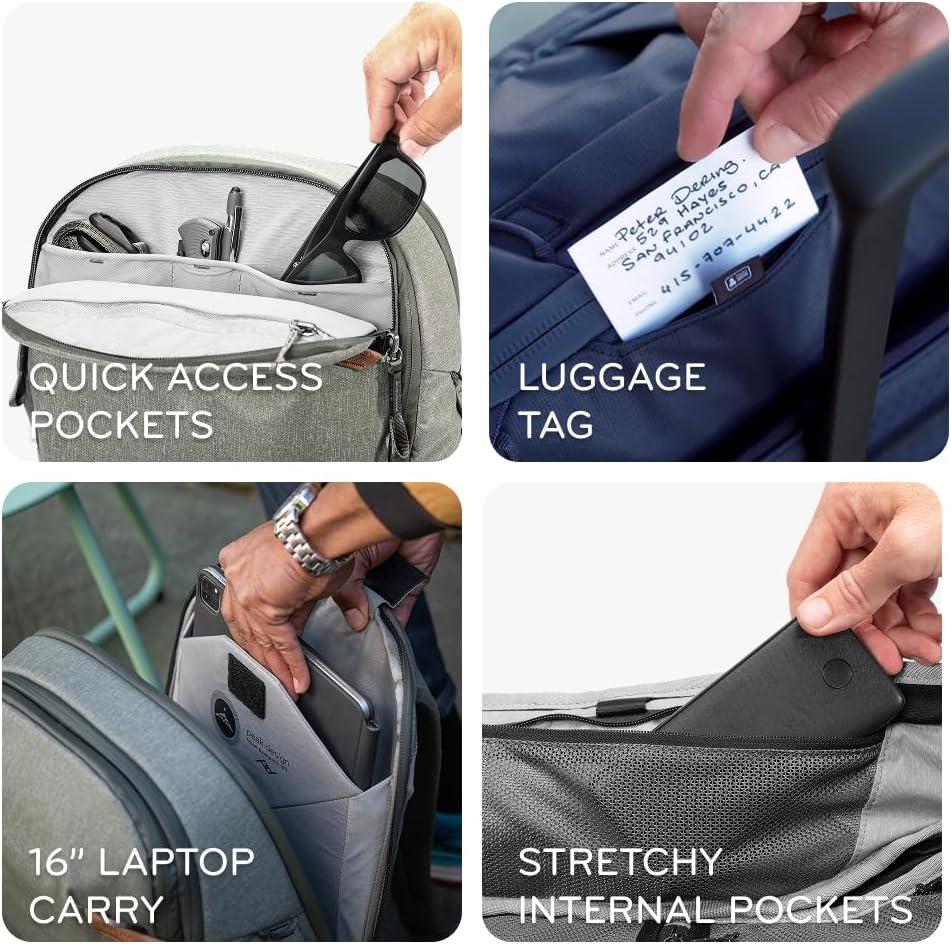 imagePeak Design Travel Backpack 30L Eclipse Expandable 2733L Design Rear and Top Access Weatherproof Shell Laptop Sleeve Ideal for Travel or Everyday Carry Versatile Backpack for Men and WomenSage