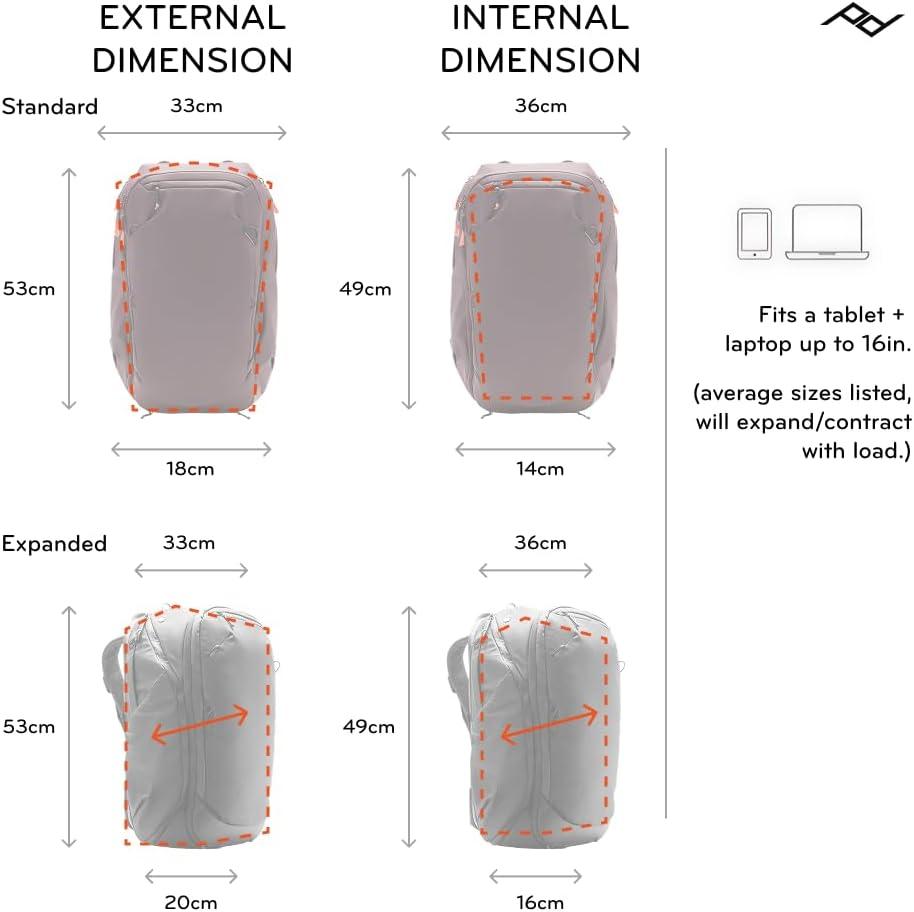 imagePeak Design Travel Backpack 30L Eclipse Expandable 2733L Design Rear and Top Access Weatherproof Shell Laptop Sleeve Ideal for Travel or Everyday Carry Versatile Backpack for Men and WomenEclipse