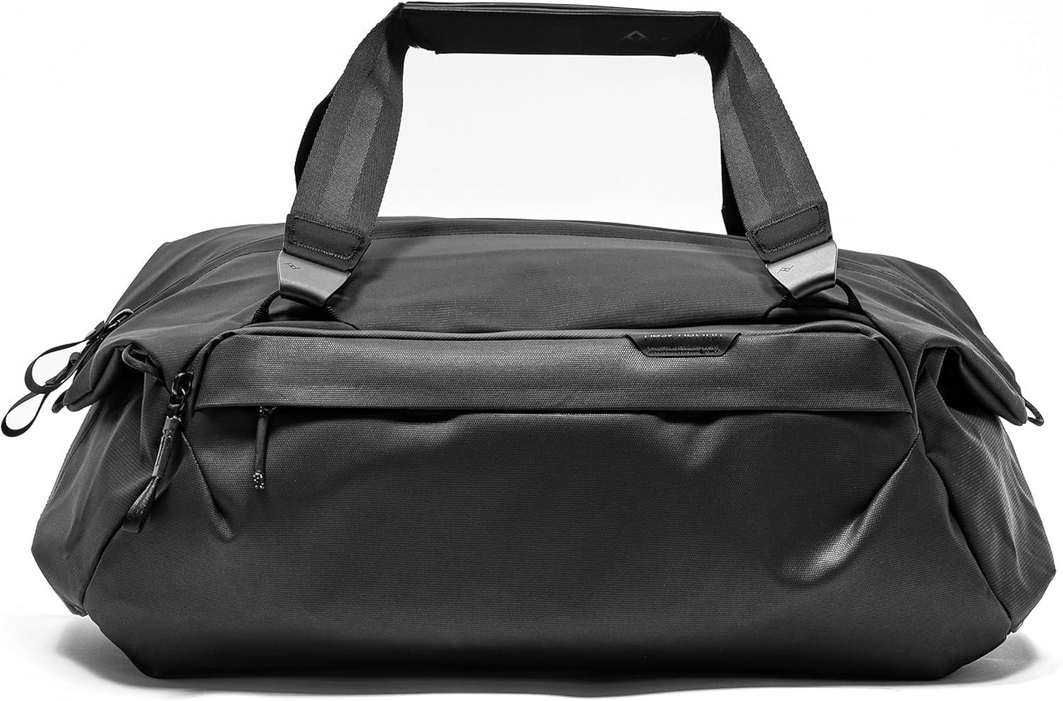 imagePeak Design Travel Duffel ExtraWide Single Zip Access Weatherproof Shell 4 External Pockets Fits Packing Cubes amp Camera Cubes Ideal for Weekend Trips Versatile Duffel Bag for TravelBlack