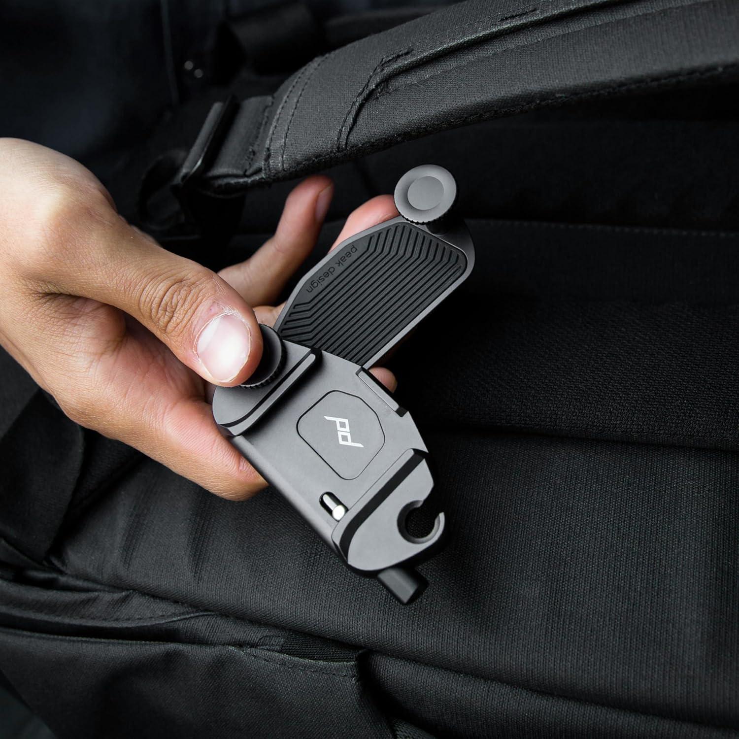 imagePeak Design Capture Camera Clip V3 Solo Black Clip Only Holds DSLR Compact and Point and Shoot Bodies Secure Stable and Accessible Attaches to Straps and Belts Quick Release 200 lb CapacityV3 Camera Mount