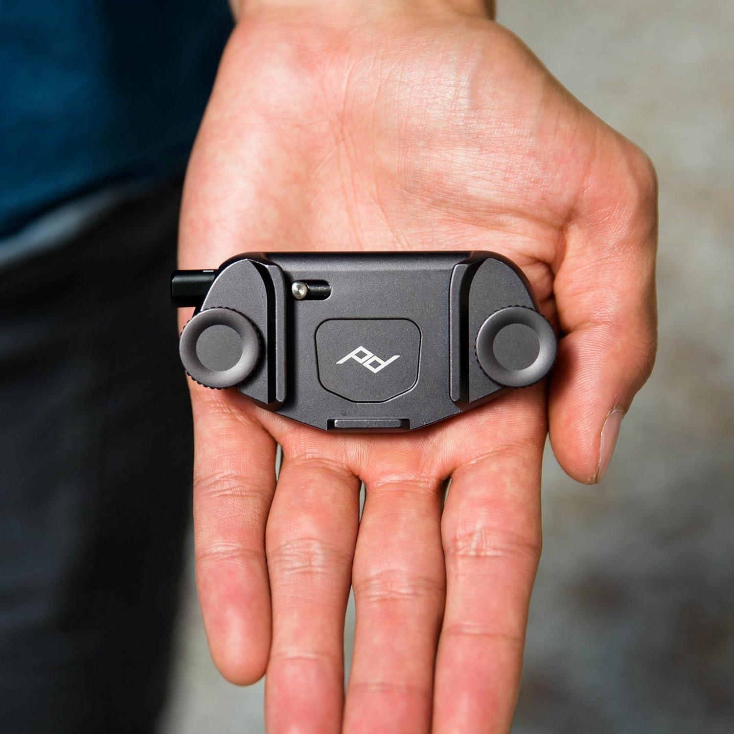 imagePeak Design Capture Camera Clip V3 Solo Black Clip Only Holds DSLR Compact and Point and Shoot Bodies Secure Stable and Accessible Attaches to Straps and Belts Quick Release 200 lb CapacityV3 Camera Mount