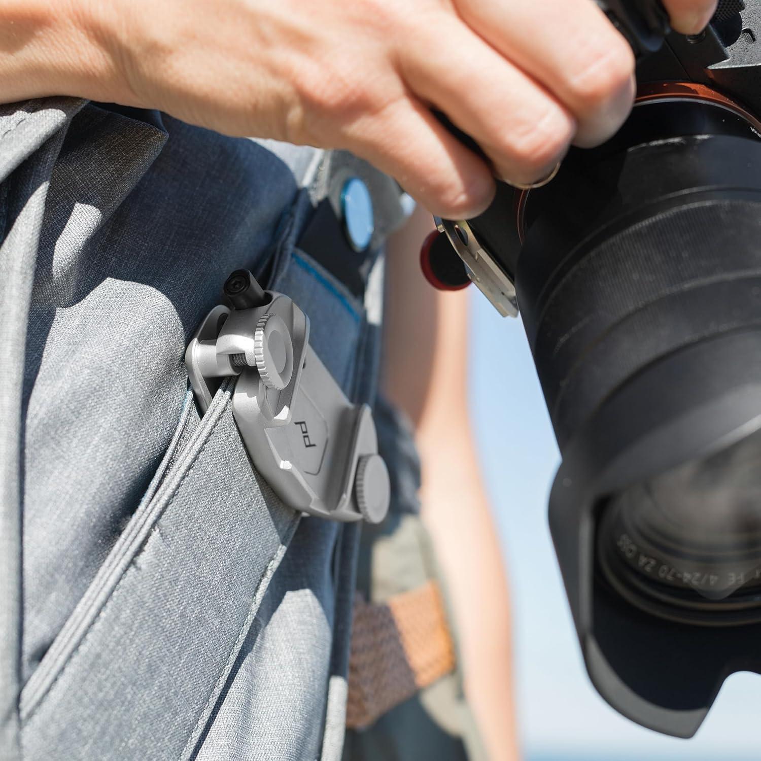 imagePeak Design Capture Camera Clip V3 Solo Silver Clip Only Holds DSLR Compact and Point and Shoot Bodies Secure Stable and Accessible Attaches to Straps and Belts Quick Release 200 lb Capacity