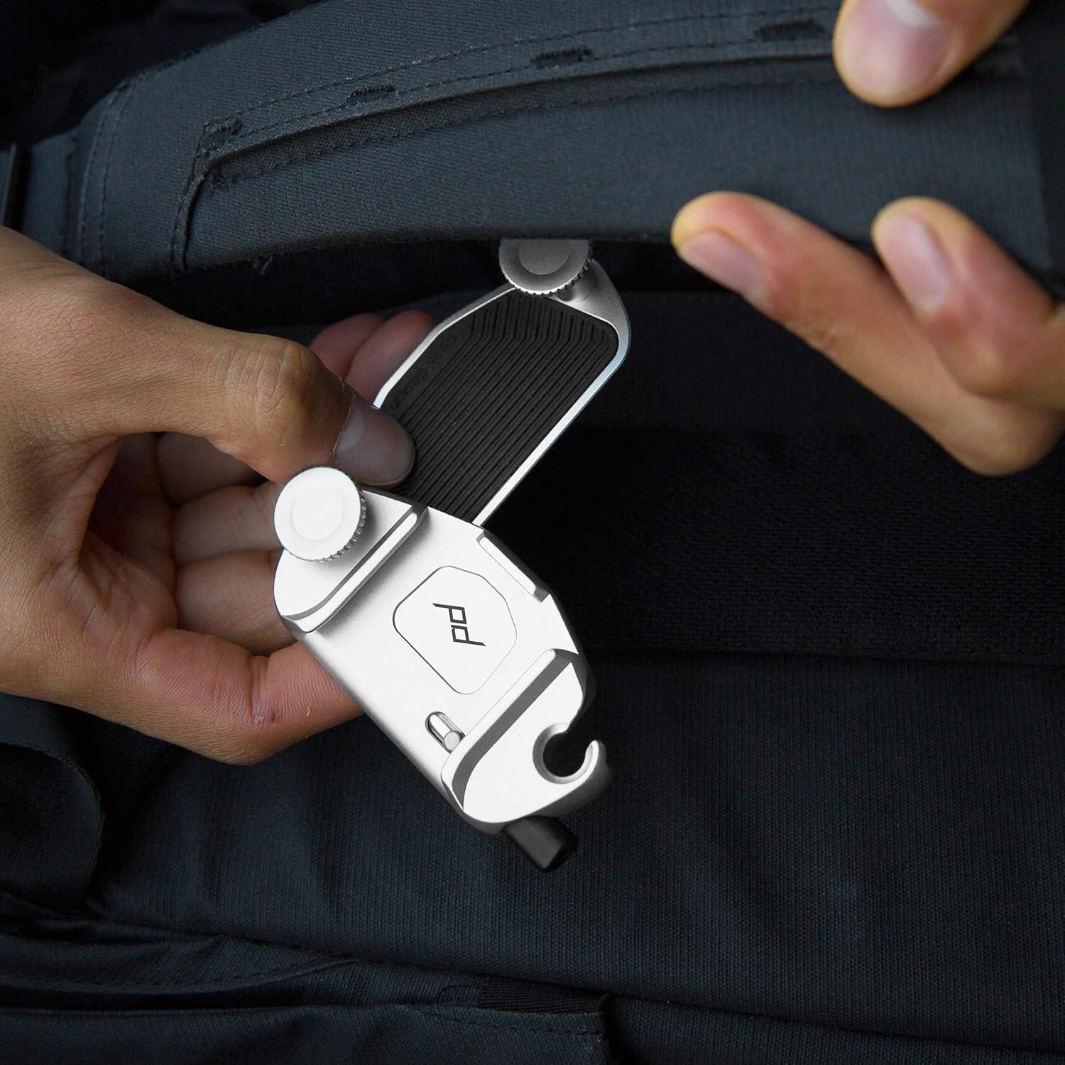 imagePeak Design Capture Camera Clip V3 Solo Silver Clip Only Holds DSLR Compact and Point and Shoot Bodies Secure Stable and Accessible Attaches to Straps and Belts Quick Release 200 lb Capacity