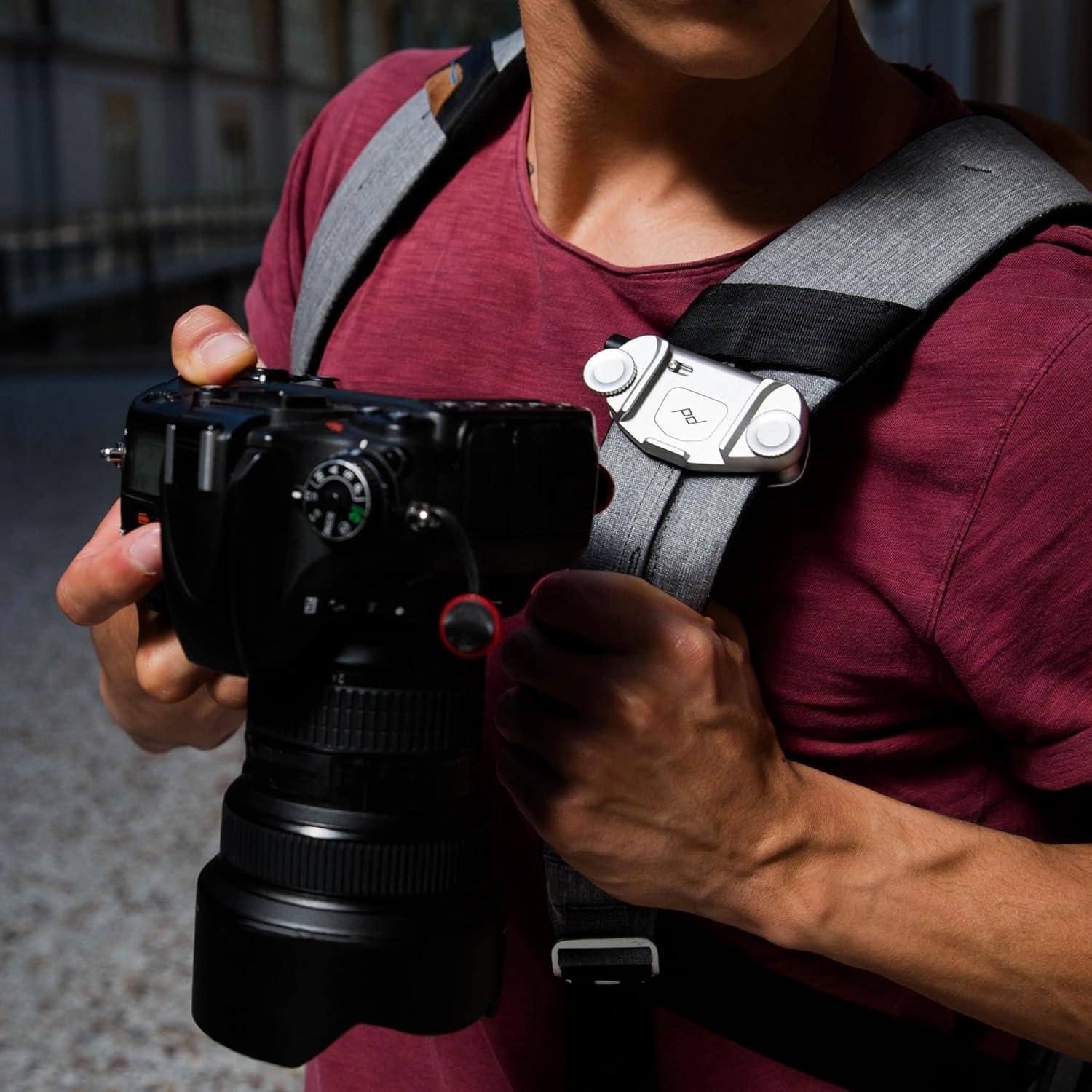 imagePeak Design Capture Camera Clip V3 Solo Silver Clip Only Holds DSLR Compact and Point and Shoot Bodies Secure Stable and Accessible Attaches to Straps and Belts Quick Release 200 lb Capacity