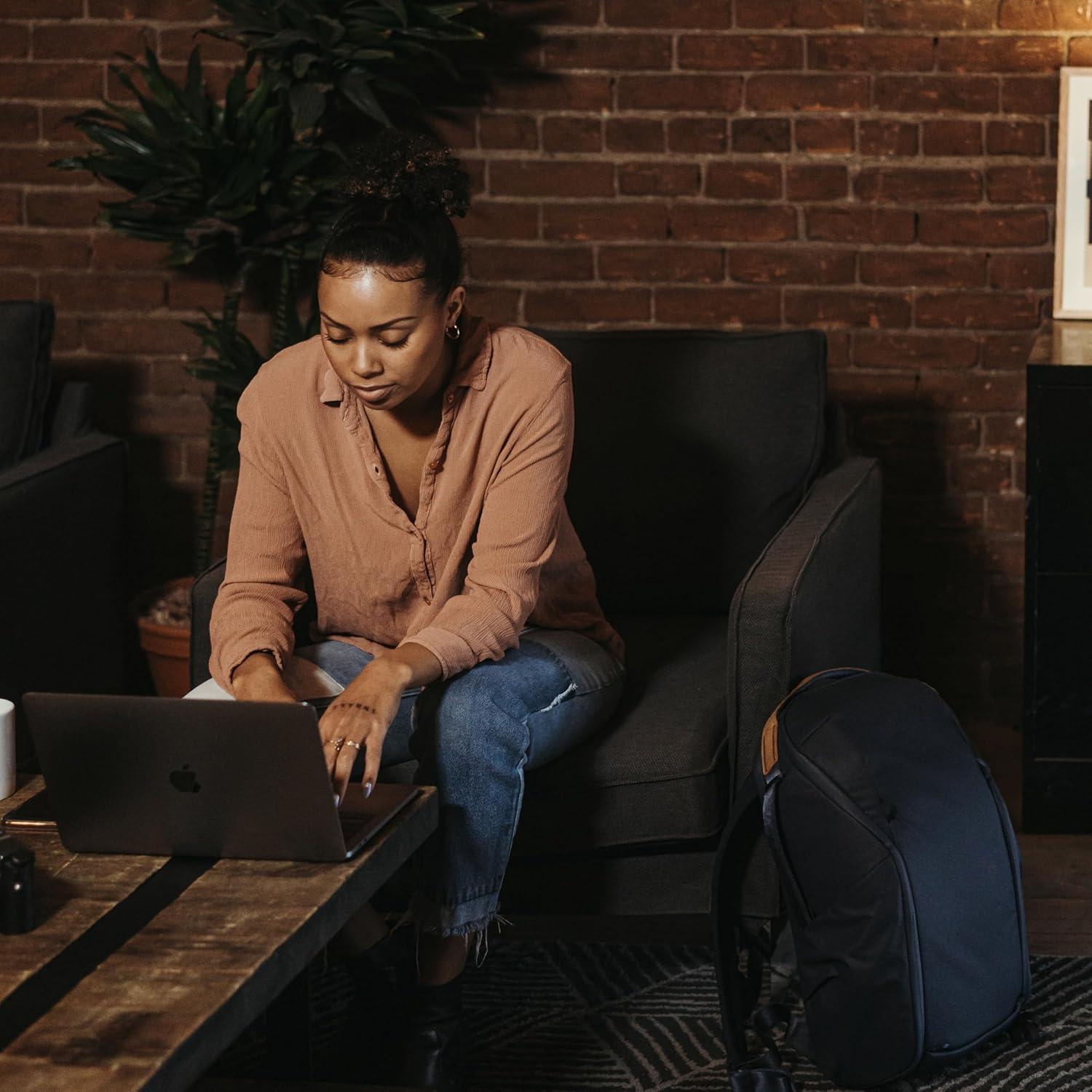 imagePeak Design Everyday Backpack Zip 20L Ash 270Degree Zip Dual Side Pockets FlexFold Dividers Fits 15 Laptop For Camera Carry Daily Commutes or Travel Versatile Backpack for Men and WomenMidnight Blue