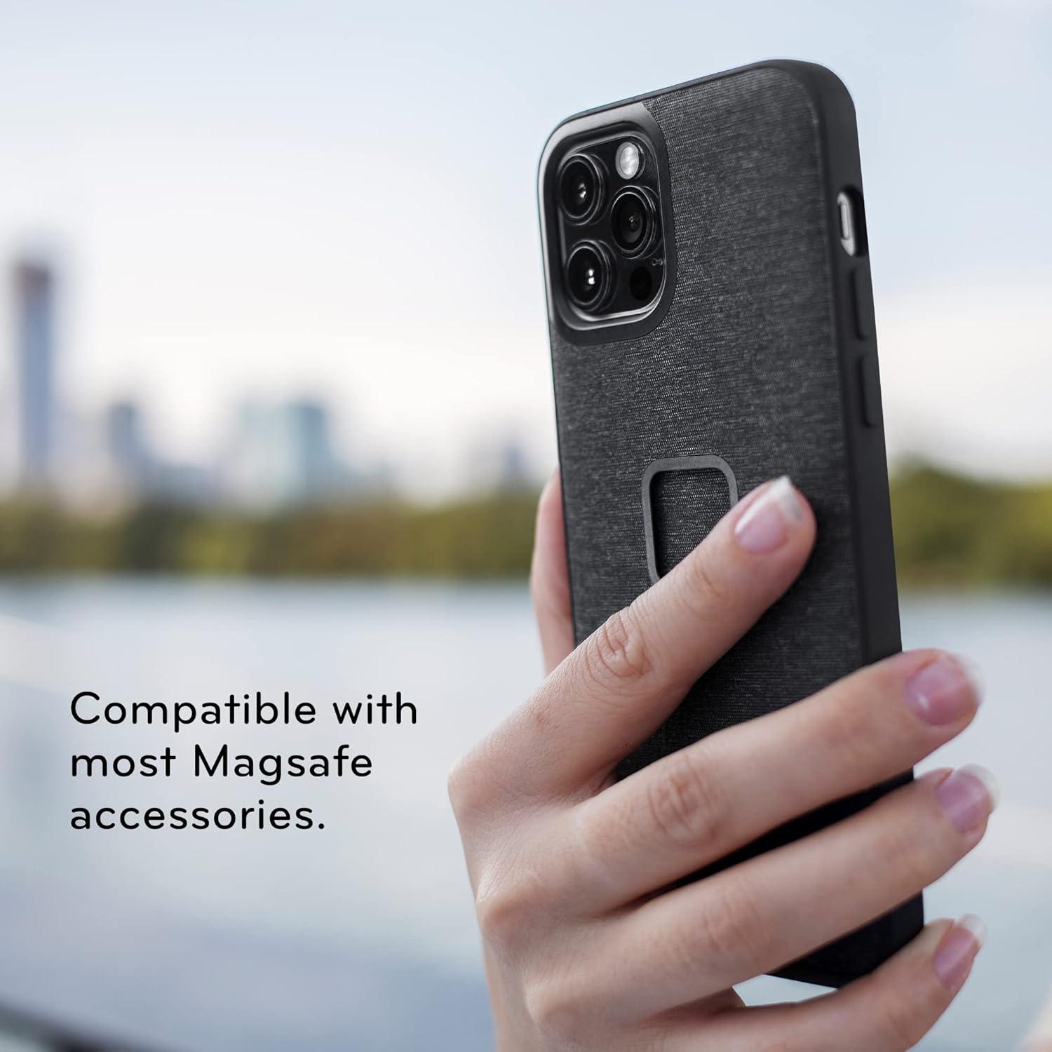 imagePeak Design Mobile Everyday Phone Case for Samsung Galaxy S23 Plus Charcoal Slim Profile Drop Protection Weatherproof Fabric Shell SlimLink Connects to Mobile Mounts amp Gear Gray