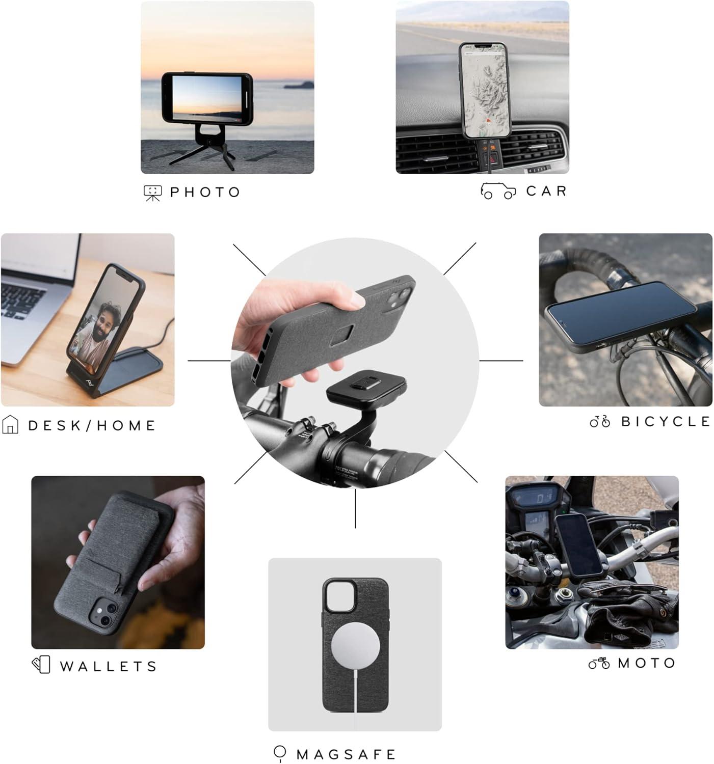 imagePeak Design Mobile Everyday Phone Case for Samsung Galaxy S23 Plus Charcoal Slim Profile Drop Protection Weatherproof Fabric Shell SlimLink Connects to Mobile Mounts amp Gear Gray