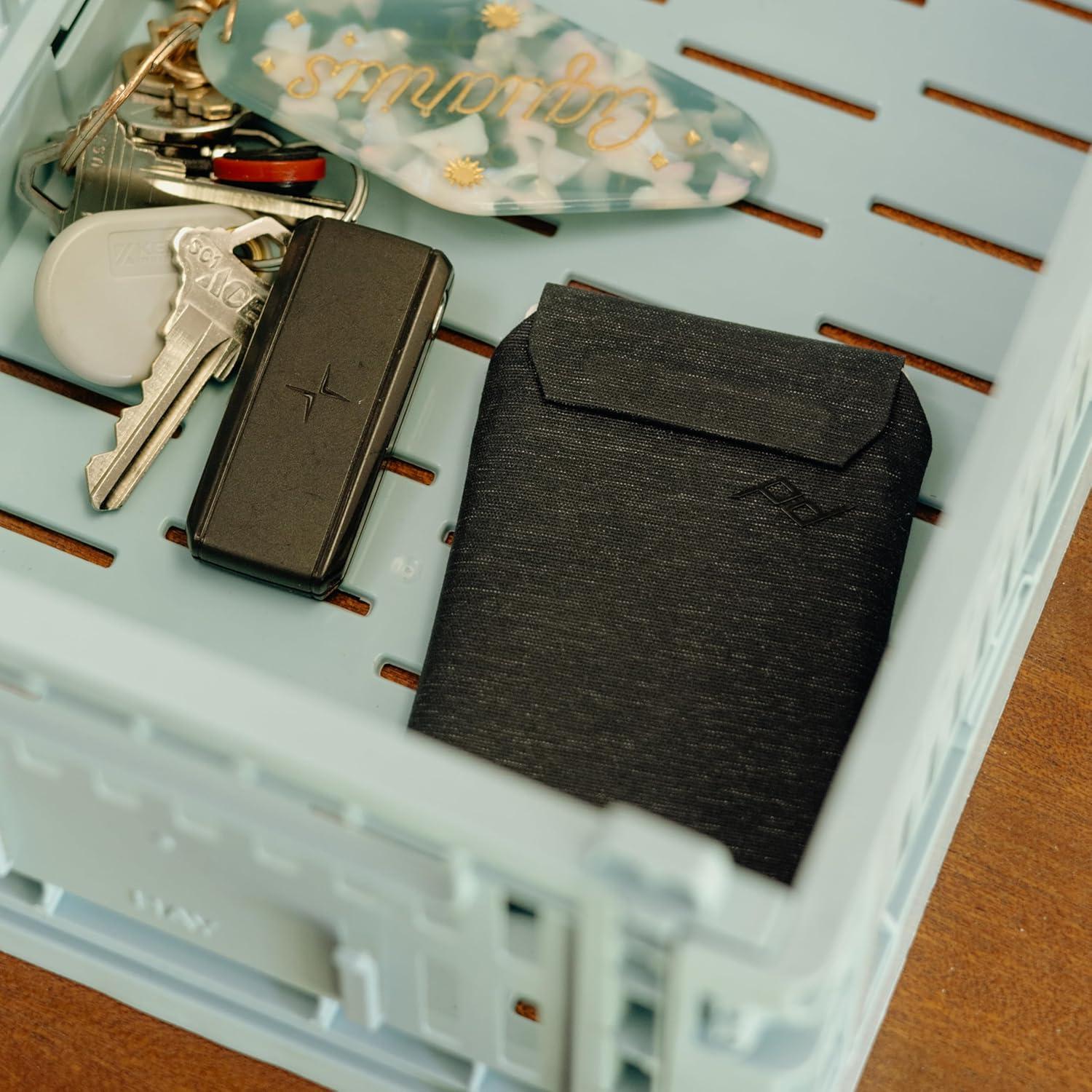 imagePeak Design Mobile Slim Wallet Slim Profile Weatherproof Nylon Fabric Connects to Mobile Cases MagSafe Compatible for iPhone Samsung and Google Pixel PhonesEclipse