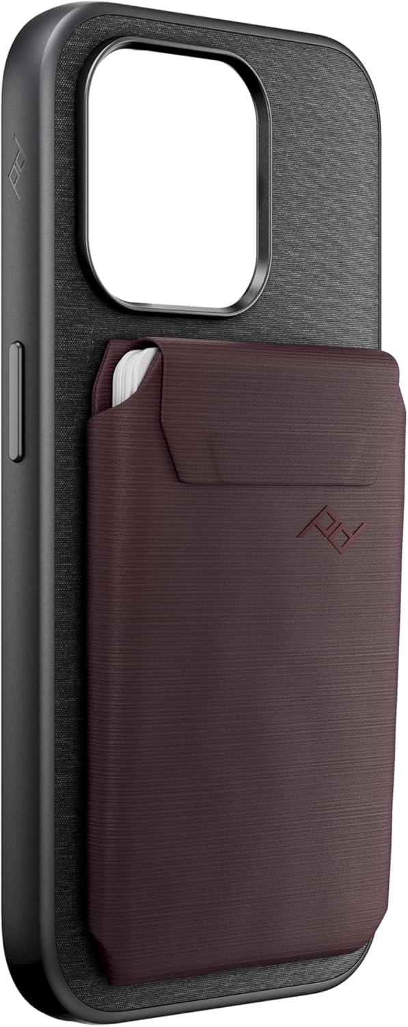 imagePeak Design Mobile Slim Wallet Slim Profile Weatherproof Nylon Fabric Connects to Mobile Cases MagSafe Compatible for iPhone Samsung and Google Pixel PhonesEclipse