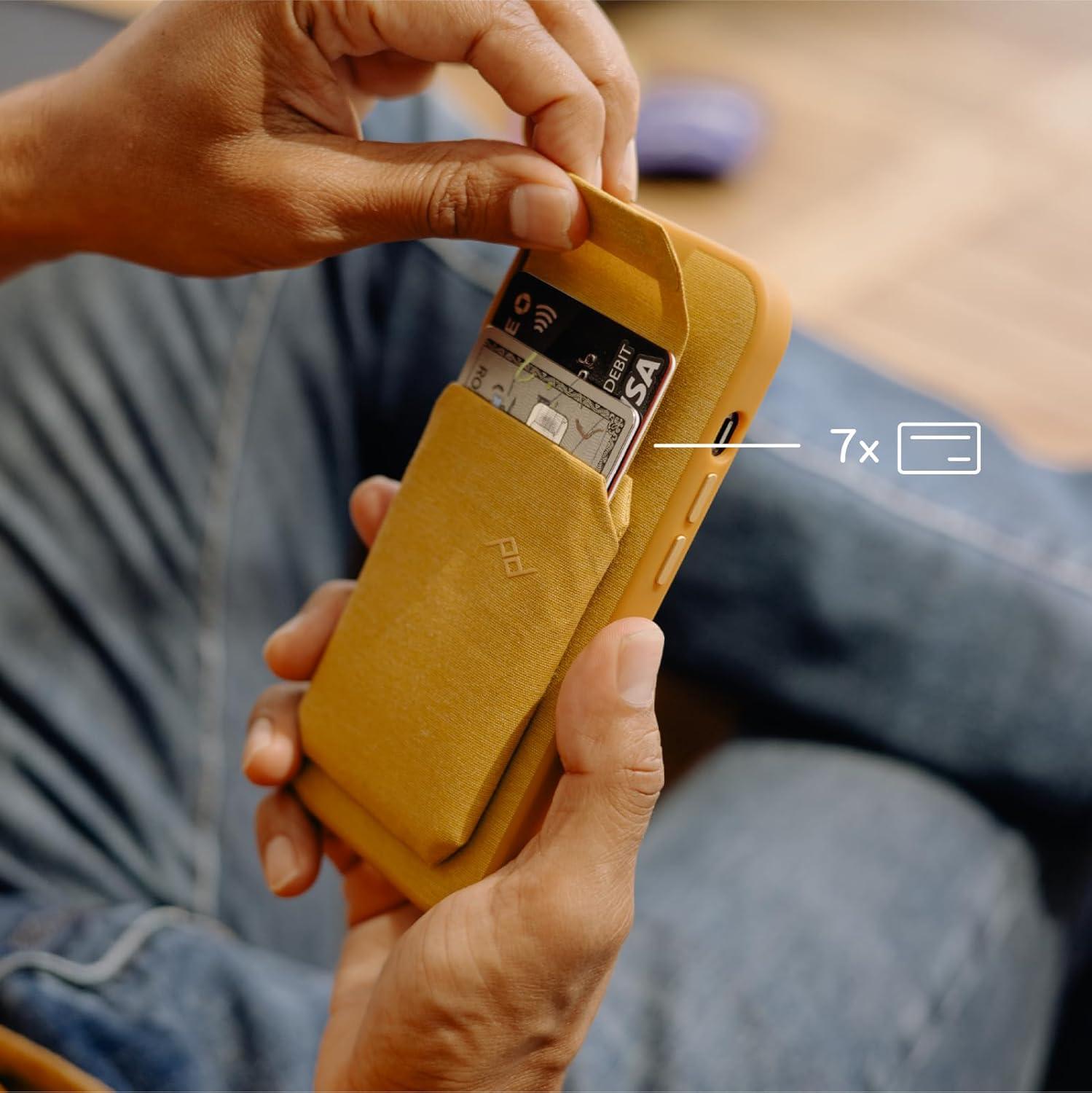 imagePeak Design Mobile Slim Wallet Slim Profile Weatherproof Nylon Fabric Connects to Mobile Cases MagSafe Compatible for iPhone Samsung and Google Pixel PhonesCharcoal