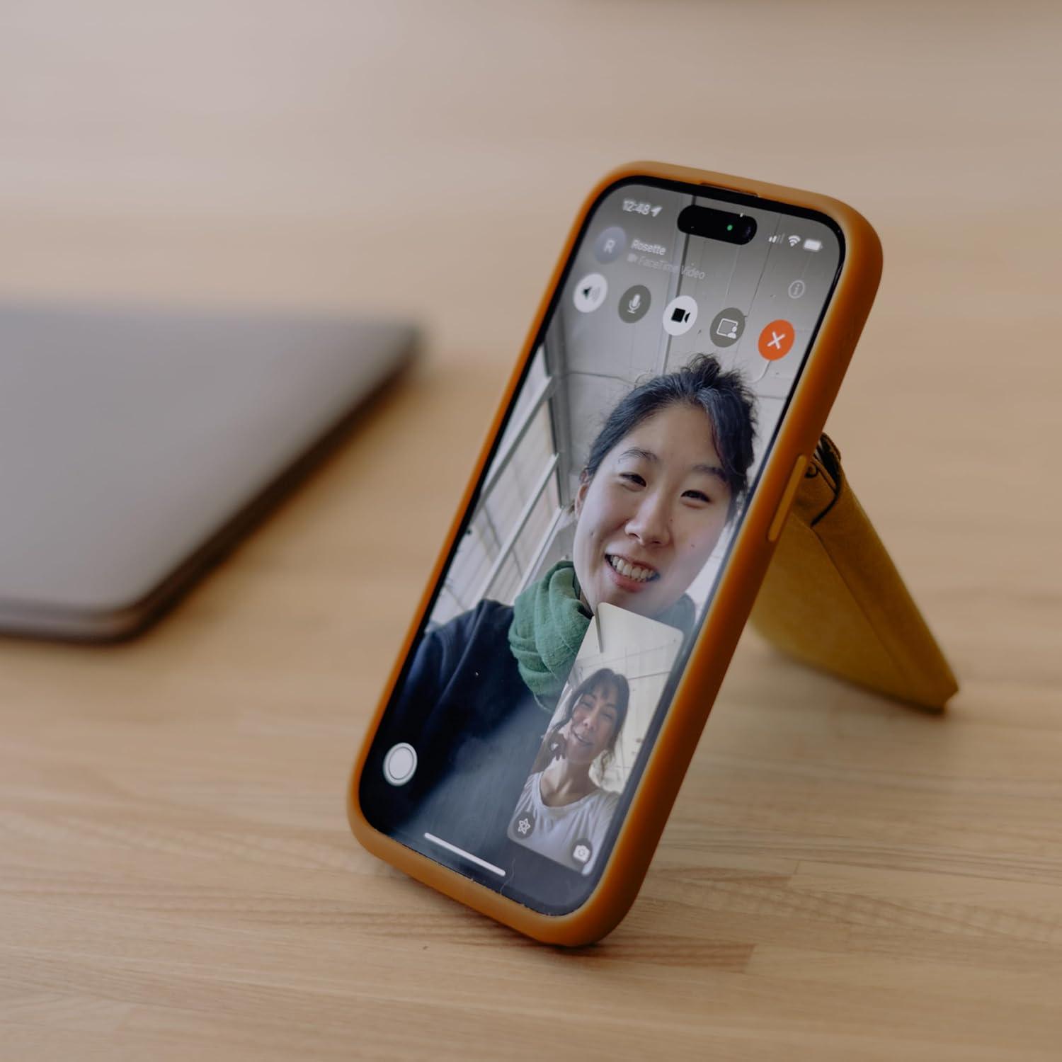 imagePeak Design Mobile Stand Wallet Sage Slim Profile Ondemand Stand Weatherproof Nylon Fabric Connects to Mobile Cases MagSafe Compatible for iPhone Samsung and Google PhonesEclipse