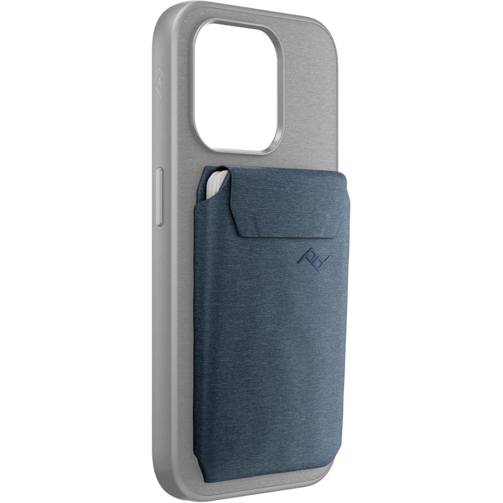 imagePeak Design Mobile Slim Wallet Slim Profile Weatherproof Nylon Fabric Connects to Mobile Cases MagSafe Compatible for iPhone Samsung and Google Pixel PhonesMidnight