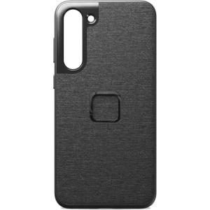 Peak Design Mobile Everyday Phone Case for Samsung Galaxy S23 Plus, Charcoal, Slim Profile, Drop Protection, Weatherproof Fabric Shell, SlimLink Connects to Mobile Mounts & Gear Gray