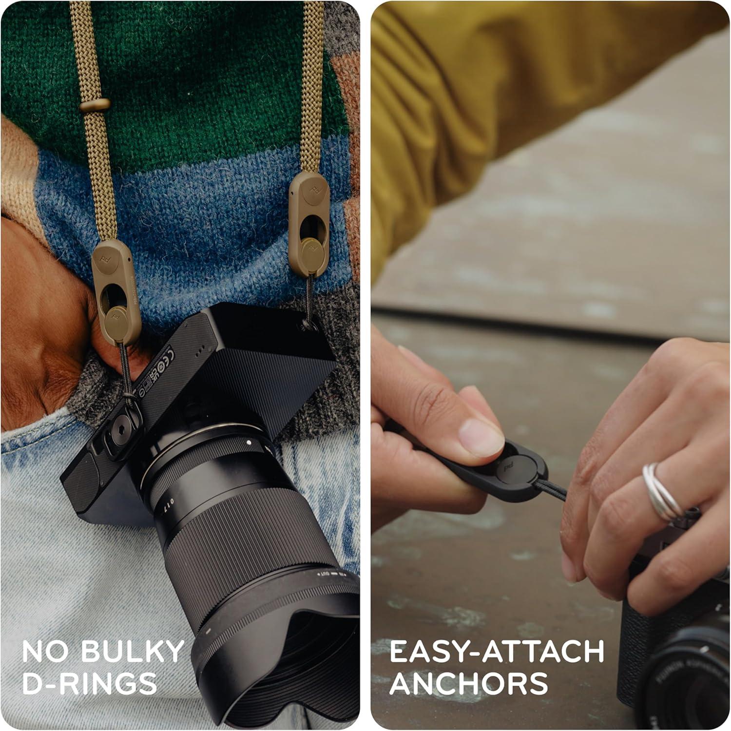 imagePeak Design Rope Camera Strap  Woven Nylon 4665 Crossbody Fixed Length Quick Release 200 lb Load for PhotographersOcean