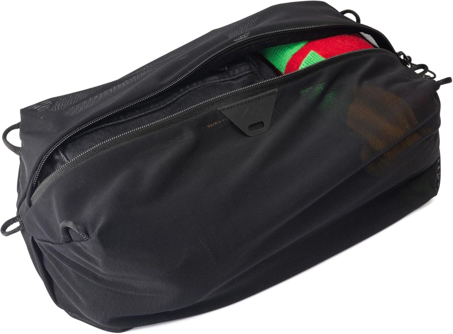 imagePeak Design Ultralight Mesh Packing Cube Black Stretchy Mesh Luggage Cube with Strap Attachment Points and Luggage Pass Throughs Zipper Opening Travel Organizer for Men and Women Size SmallEclipse