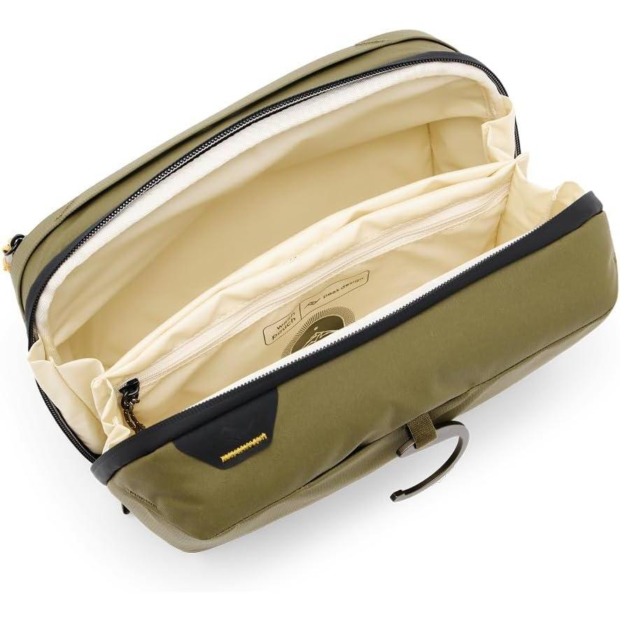 imagePeak Design Small Wash Pouch Sage Weatherproof Travel Toiletry Bag Upright or Hanging Toiletries Kit with Pockets Magnetic Toothbrush Pocket Wide UltraZip Opening Toiletry Bag for Men and WomenKelp