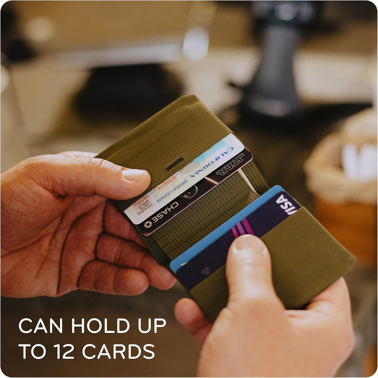 imagePeak Design Everyday Billfold Wallet Black UltraSlim Profile Weatherproof TerraShell Fabric RFID Blocking Minimalist Design and Magnetic Closure Holds Up to 12 Cards and Cash