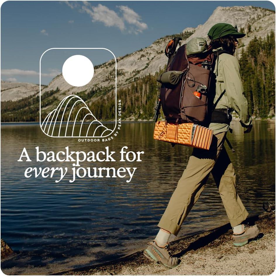 imagePeak Design Outdoor Backpack 45L Kelp Lightweight InternallyFramed Backpack Ultra Cinch RollTop Design Ideal for Hikes Camera Carry and Travel Versatile Backpack for Men and WomenKelp