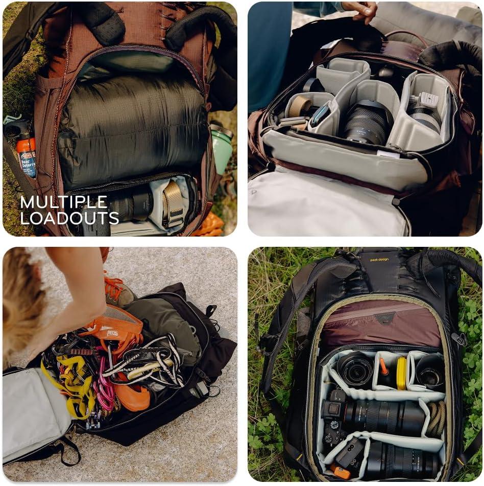 imagePeak Design Outdoor Backpack 45L Kelp Lightweight InternallyFramed Backpack Ultra Cinch RollTop Design Ideal for Hikes Camera Carry and Travel Versatile Backpack for Men and WomenKelp