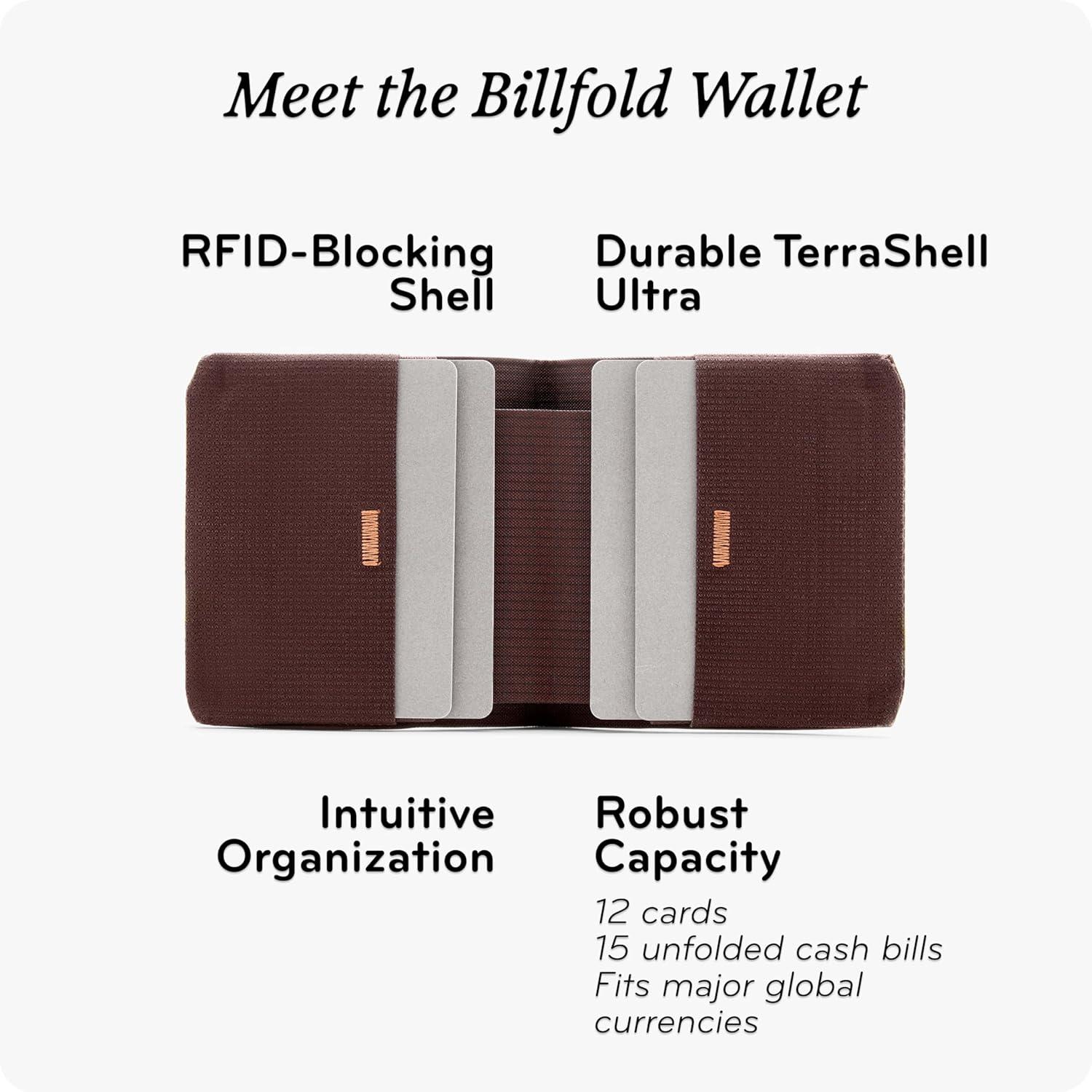 imagePeak Design Everyday Billfold Wallet Eclipse UltraSlim Profile Weatherproof TerraShell Fabric RFID Blocking Minimalist Design and Magnetic Closure Holds Up to 12 Cards and CashKelp