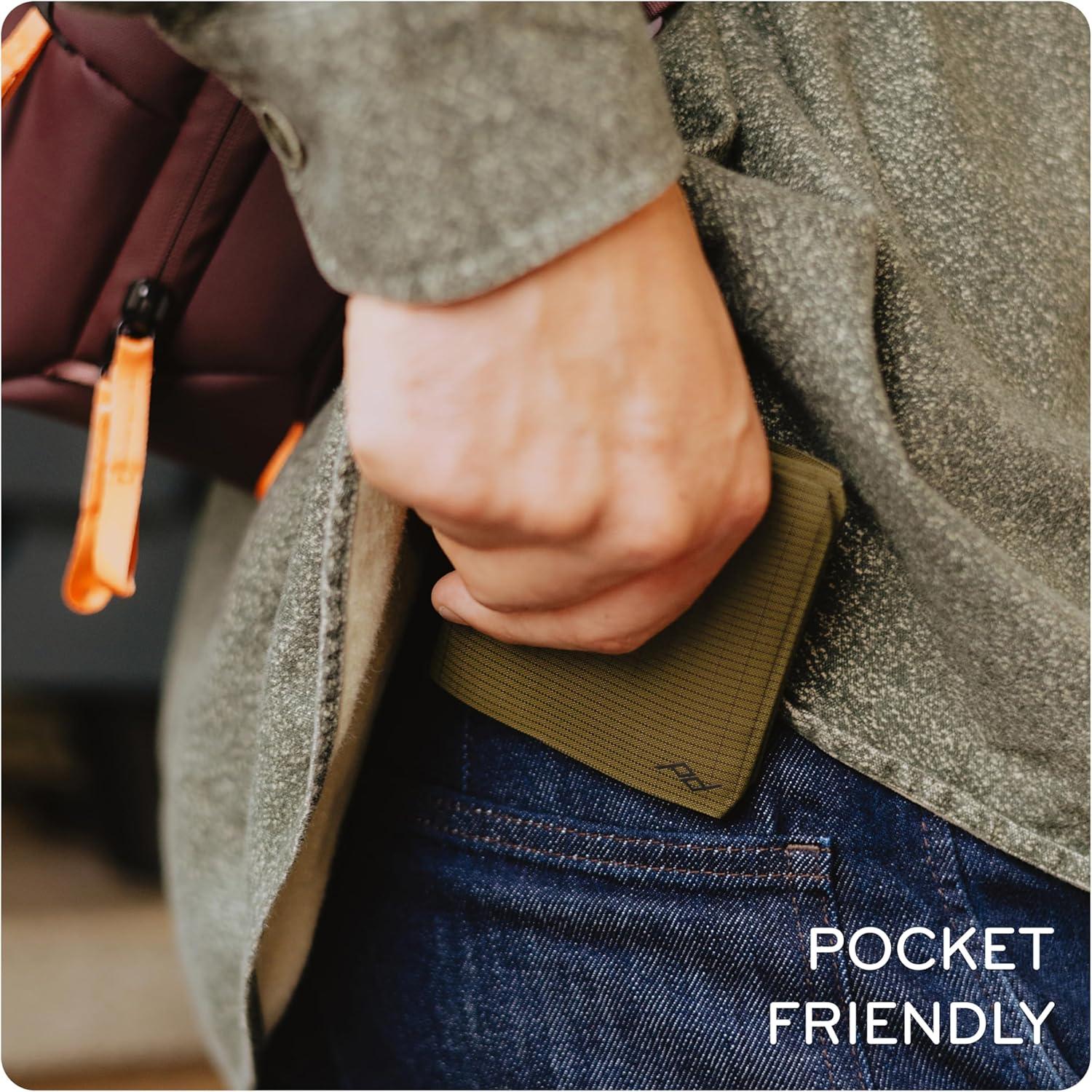 imagePeak Design Everyday Billfold Wallet Eclipse UltraSlim Profile Weatherproof TerraShell Fabric RFID Blocking Minimalist Design and Magnetic Closure Holds Up to 12 Cards and CashBlack