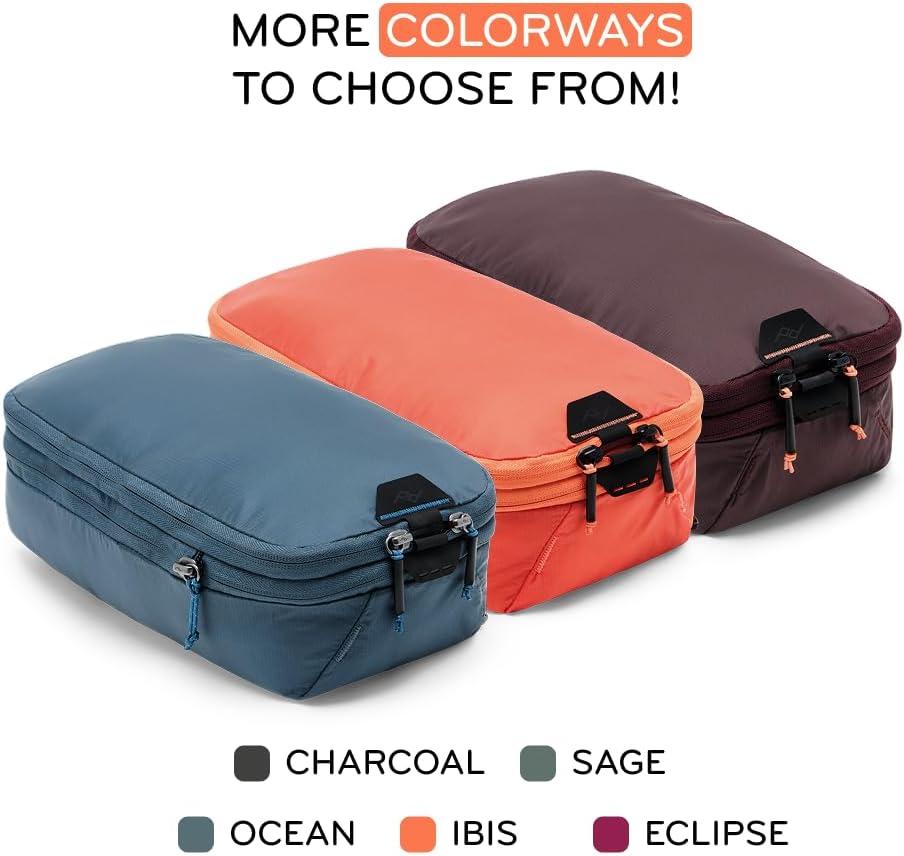 imagePeak Design Packing Cube Sage Weatherproof Luggage Cube with Dual Compartment Organization Expansion and Compression Zipper Opening Travel Organizer for Men and Women Size SSage