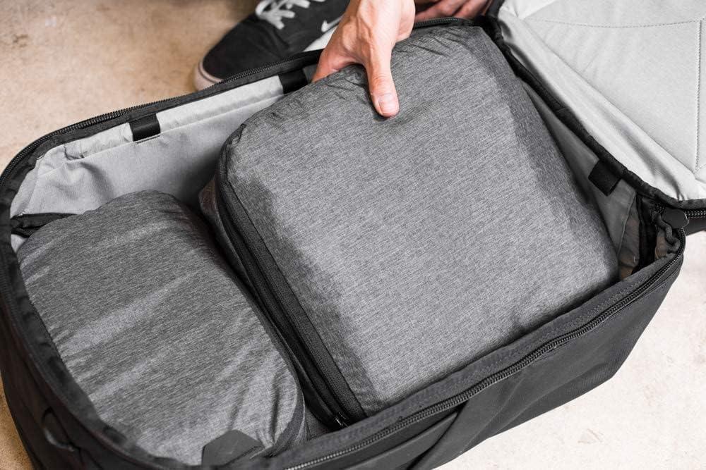 imagePeak Design Packing Cube Charcoal Weatherproof Luggage Cube with Dual Compartment Organization Expansion and Compression Zipper Opening Travel Organizer for Men and Women Size MSingle