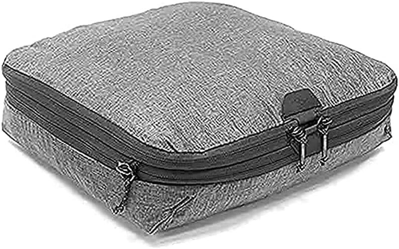imagePeak Design Packing Cube Charcoal Weatherproof Luggage Cube with Dual Compartment Organization Expansion and Compression Zipper Opening Travel Organizer for Men and Women Size MSingle