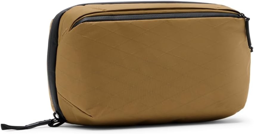 imagePeak Design Wash Pouch Black Weatherproof Travel Toiletry Bag Upright or Hanging Dopp Kit with Pockets Magnetic Toothbrush Pocket Wide UltraZip Opening Toiletry Bag for Men and WomenCoyote