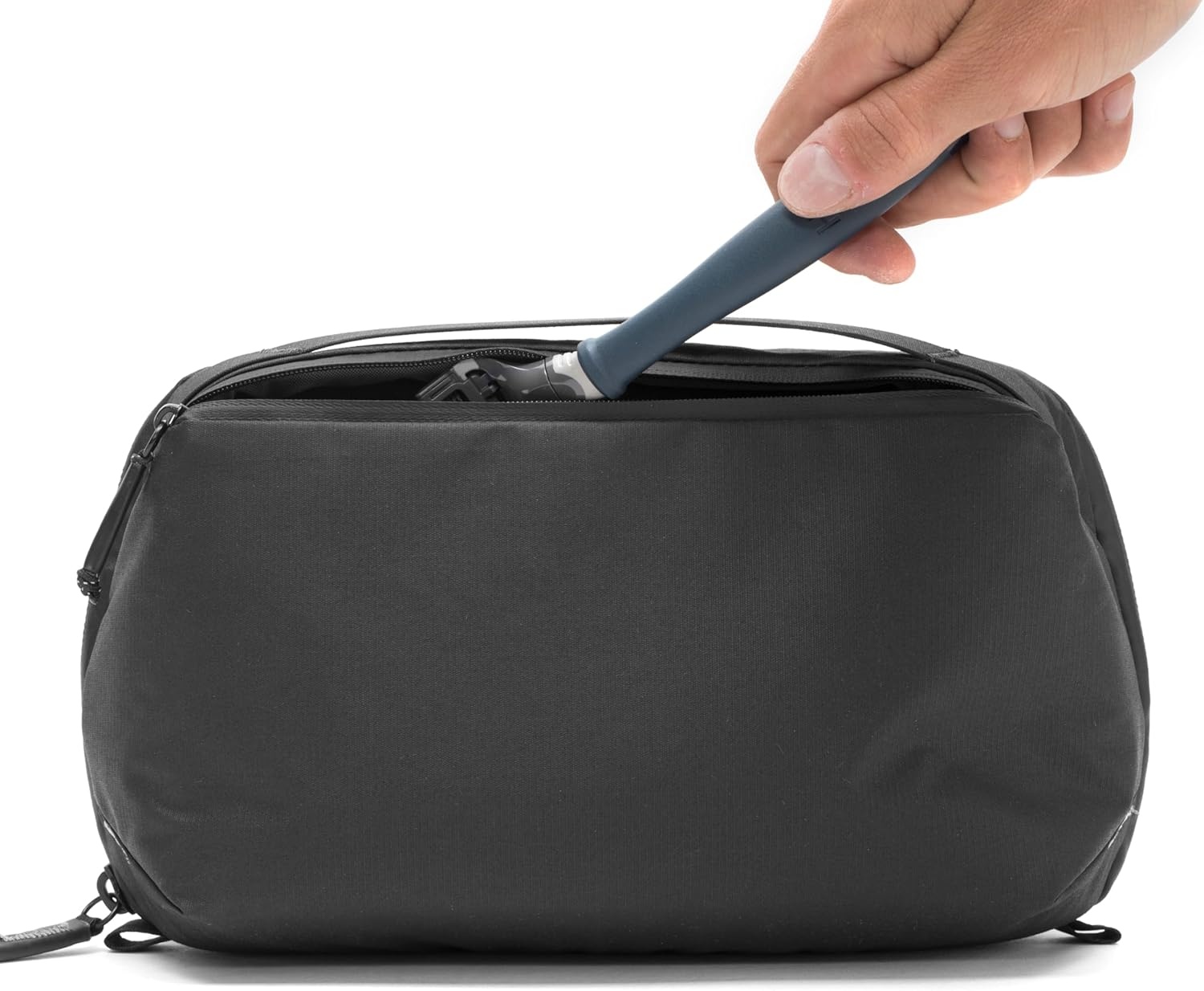 imagePeak Design Wash Pouch Black Weatherproof Travel Toiletry Bag Upright or Hanging Dopp Kit with Pockets Magnetic Toothbrush Pocket Wide UltraZip Opening Toiletry Bag for Men and WomenBlack