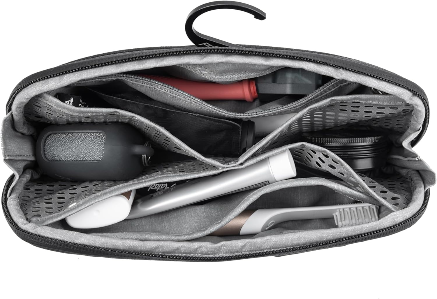 imagePeak Design Wash Pouch Black Weatherproof Travel Toiletry Bag Upright or Hanging Dopp Kit with Pockets Magnetic Toothbrush Pocket Wide UltraZip Opening Toiletry Bag for Men and WomenBlack